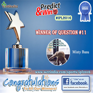 IPL2016 - Winner of Ques #11