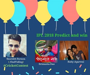 #IPL2018 - Ques #1,#2 & #3 Winners