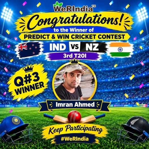 Cricket Contest 2026 3rd T20I, INDvsNZ Q#3