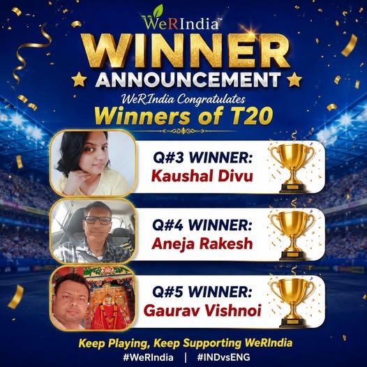 Cricket Contest 2026, INDvsENG Q#3,4 & 5