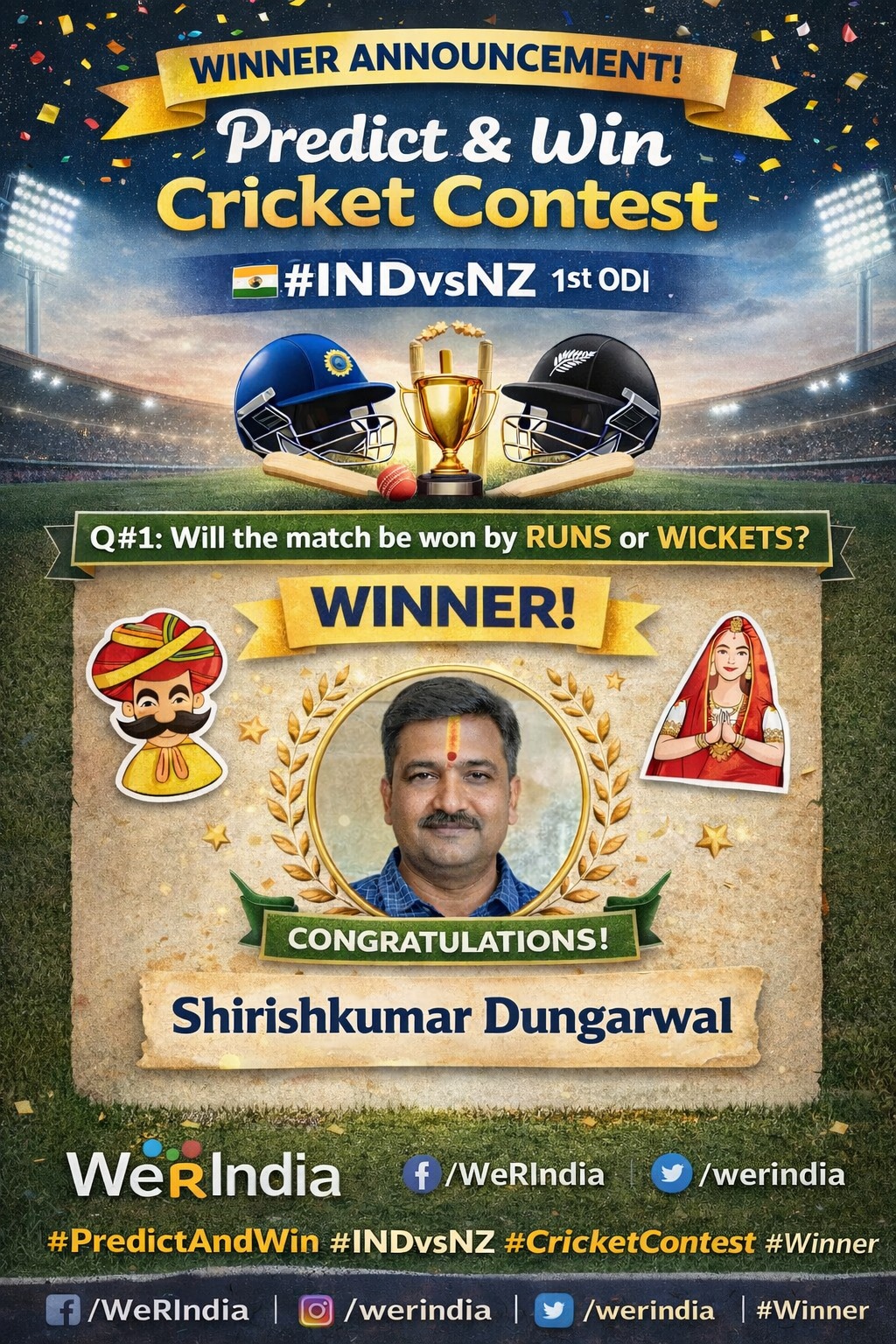 Cricket Contest 2026, INDvsNZ Q#1