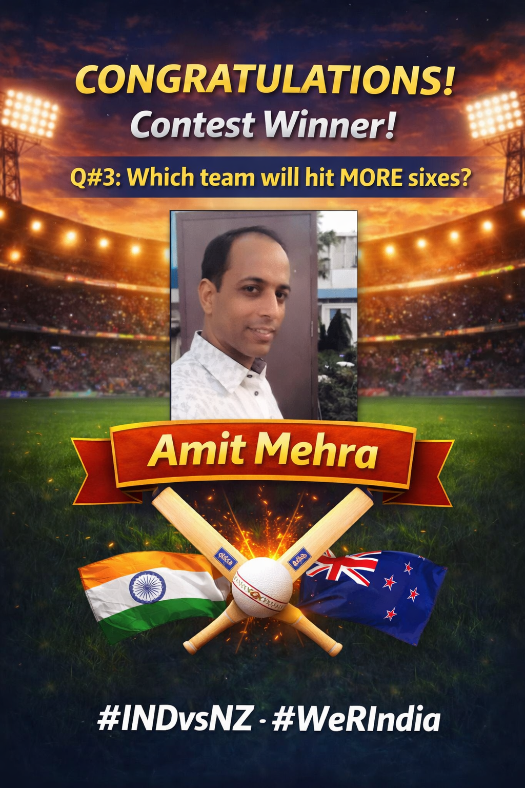 Cricket Contest 2026, INDvsNZ Q#3